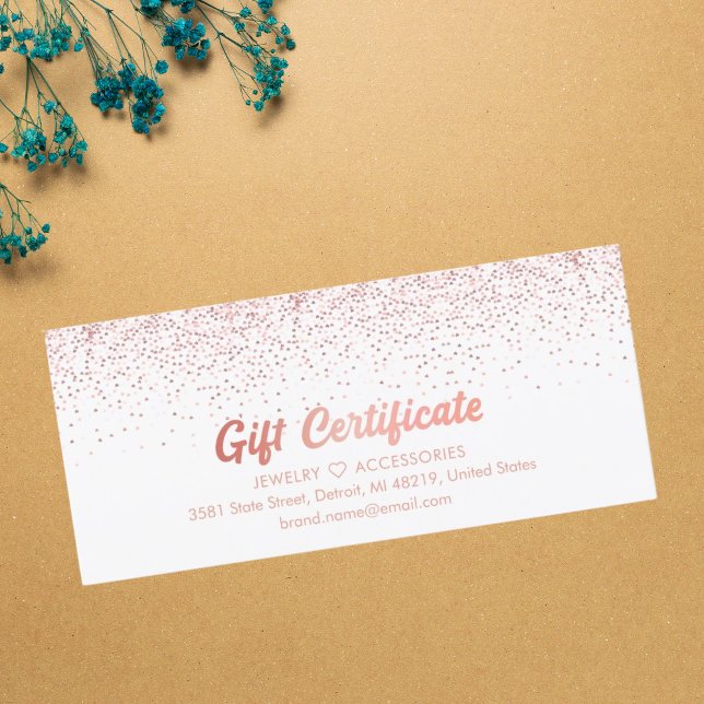 Carte Rose Gold Salon Boutique Business Certificat cadea (Créateur téléchargé)