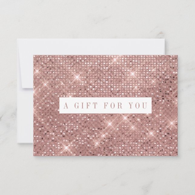 Carte Rose Gold Shimmer Marble Certificat cadeau (Devant)