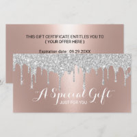 Rose Gold Silver Parties scintillant Drives Certif