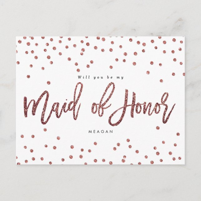 carte rose gold veux-tu être ma demoiselle d'honne (Devant)
