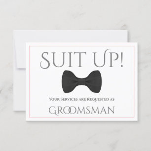 Carte Rose & Grey Be My Groomsman Card