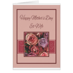 Carte rose heureuse du jour de mère d'ex-femme