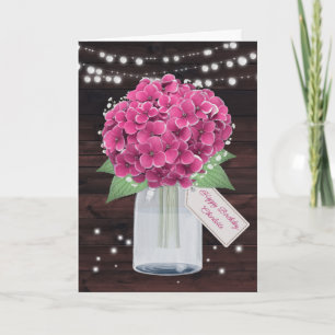 Carte Rose Hydrangea Russe Floral Soeur Anniversaire