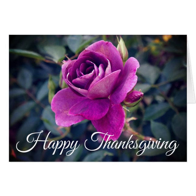 Carte Rose Iceberg bon thanksgiving Burgundy #2 (Devant horizontal)
