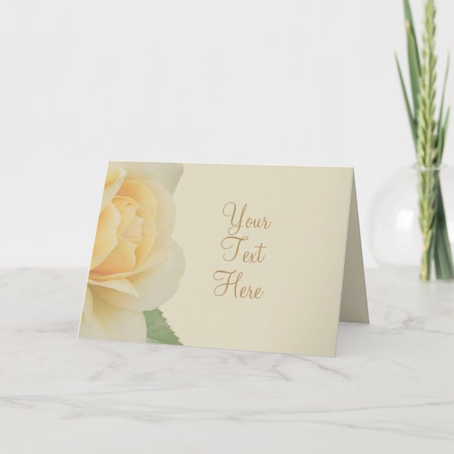 Carte Rose jaune assourdie personnalisée  (Devant)