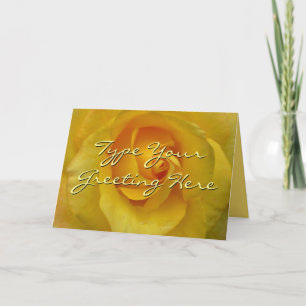 Carte Rose Jaune Carte de voeux Fleur personnalisé