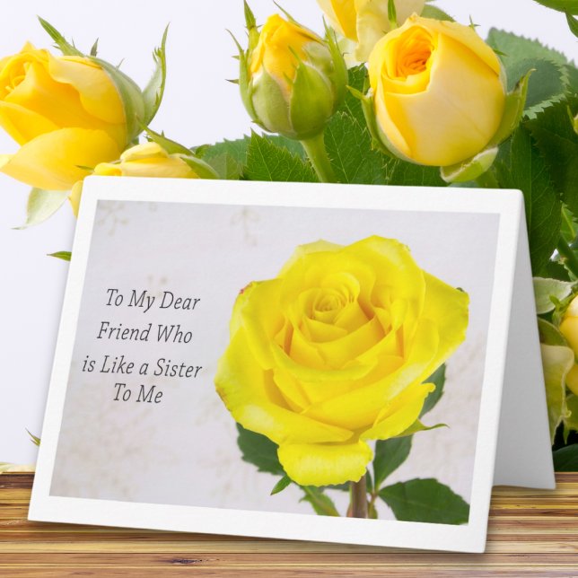 Carte Rose jaune célébrant votre telle une sœur pour moi (Créateur téléchargé)