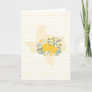 Carte Rose jaune du Texas - En vichy Etat avec Rose