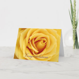 Carte Rose jaune, félicitations