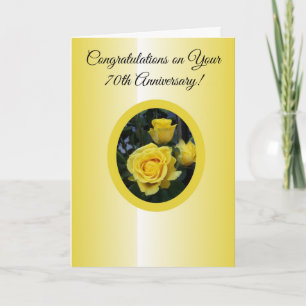 Carte Rose jaune Personnalisé 70e anniversaire de Mariag