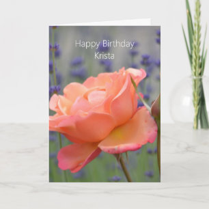 Carte Rose Lavande Pêche (ma photographie) Anniversaire