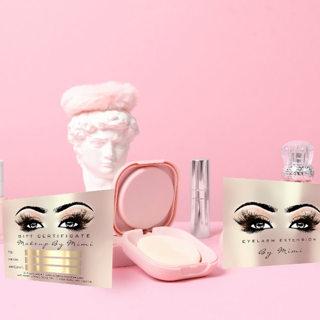 Carte Rose Maquillage à cils métalliques certificat d'ar (Créateur téléchargé)