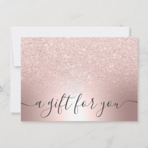 Carte Rose maquillage parties scintillant feuille cadeau