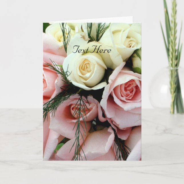 Carte Rose Mariage (Devant)
