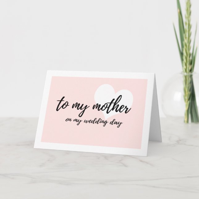 Carte Rose mignon de coeur "à ma mère mon jour du (Devant)