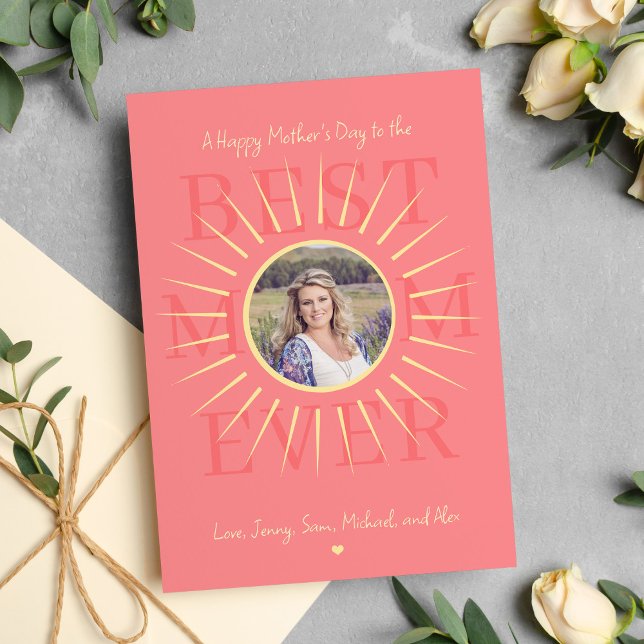 Carte rose moderne de la meilleure mère jamais car (Créateur téléchargé)