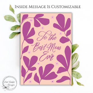Carte Rose Moderne Floral Meilleure Maman Pour Toujours