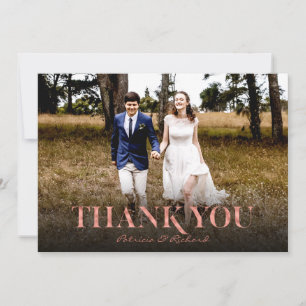 Carte Rose moderne Gold Foil Mariage Merci photo
