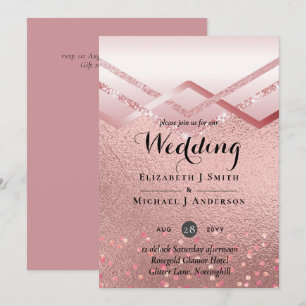 Carte Rose moderne Gold tendance Mariage budget