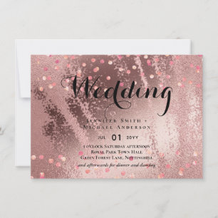 Carte Rose moderne Gold tendance Mariage budget