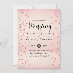 Carte Rose moderne Gold tendance Mariage budget