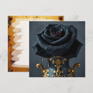Carte Rose noir et blanc Vase or