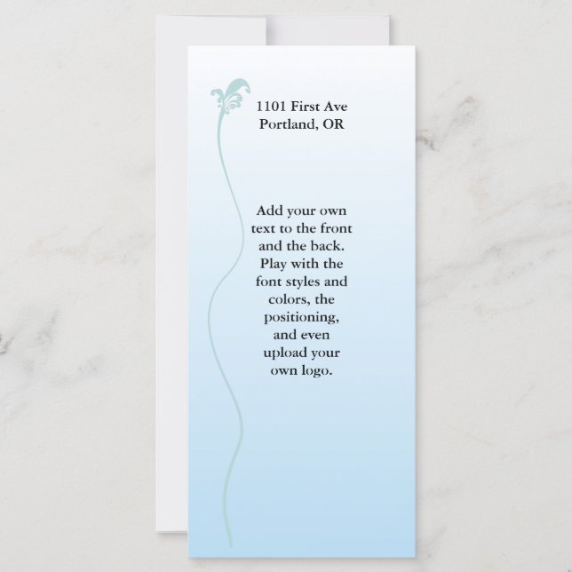 Carte Rose ombragé avec la ligne Fleur de lis (Devant)