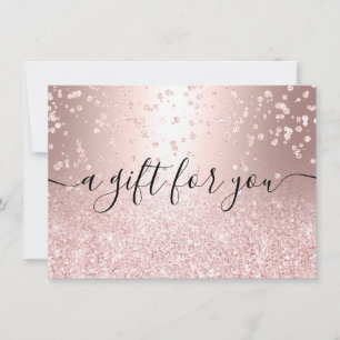 Carte rose or parties scintillant métal chic certificat 