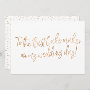 Carte Rose or pour Mariage Baker