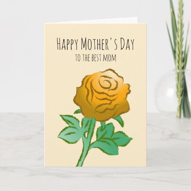 Carte Rose orange gracieuse et belle (Devant)