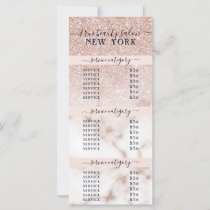 Carte Rose Parties scintillant or Marbre Ombre Salon Lis