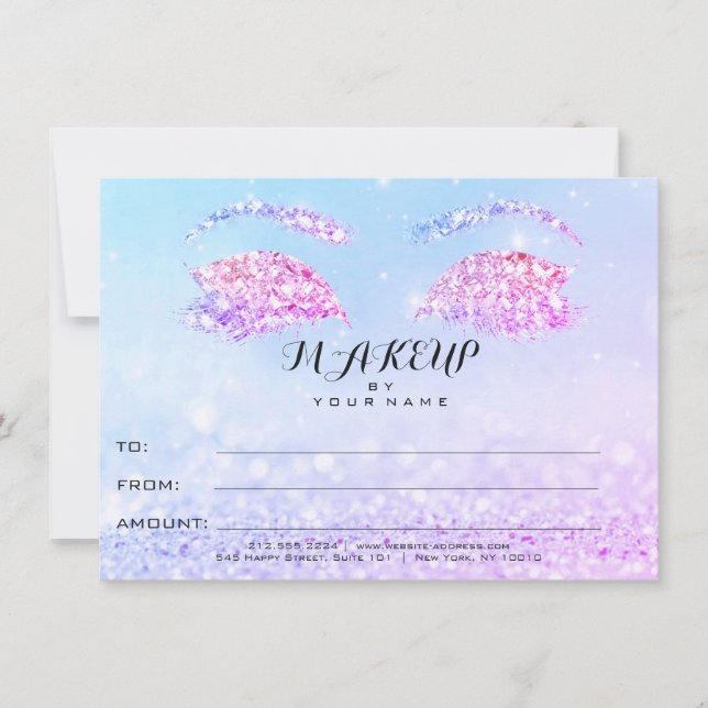 Carte Rose Parties scintillant Princesse certificat maqu (Devant)