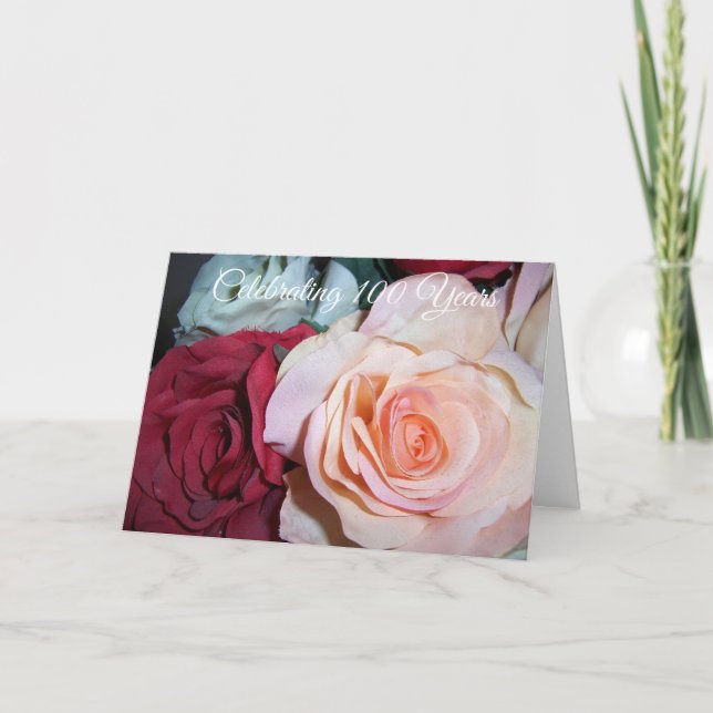 Carte Rose Personnalisé 100e anniversaire (Devant)