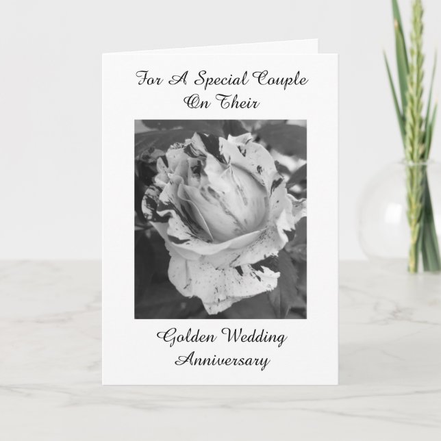Carte Rose Personnalisé 50e anniversaire de Mariage (Devant)