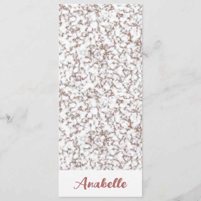 Carte Rose personnalisé Signet en marbre or (Devant)