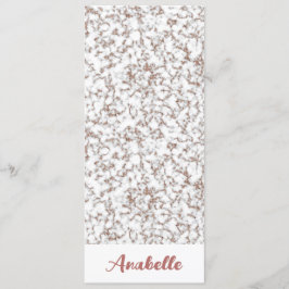 Carte Rose personnalisé Signet en marbre or