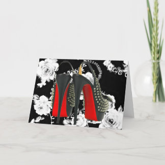 Carte Rose romantique de talons Spike inférieur ro