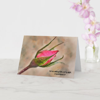 Carte Rose Rose Bud Faith Penser à vous Bible Verse