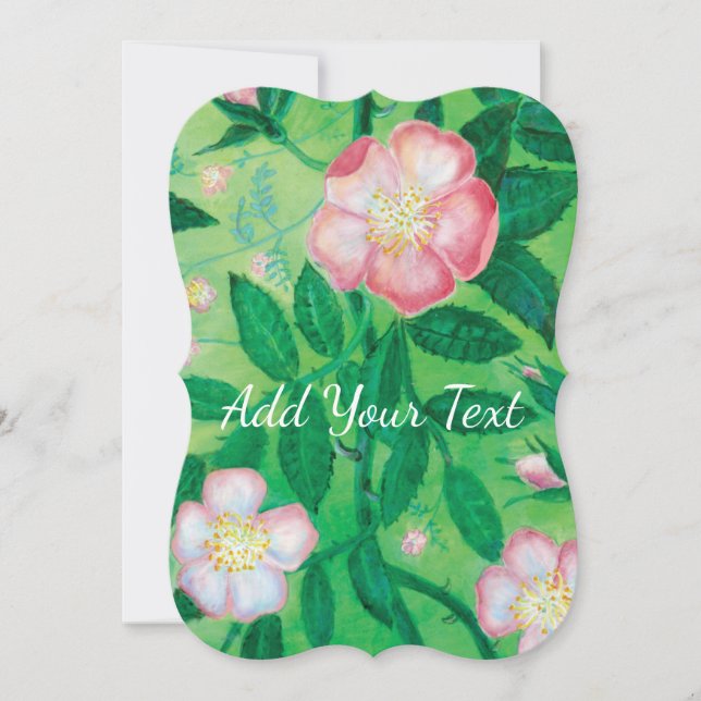 Carte Rose rose fleur jardin secret personnalisable (Devant)