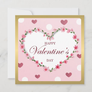Carte Rose Rose Floral Coeurs Cadeaux de la Saint Valent