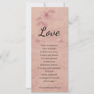 Carte Rose Rose Floral Élégante Bible - Amour - Signet