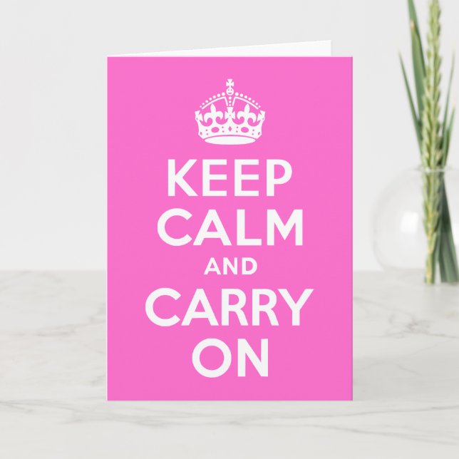 Carte Rose rose Gardez le calme et continuer (Devant)