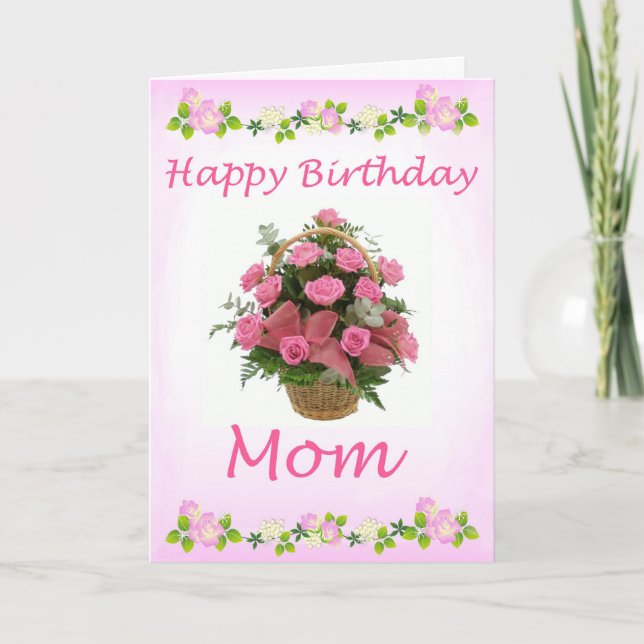 Carte Rose Rose Happy Birthday Maman Greeting Card (Devant)