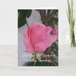 Carte Rose rose personnalisée 65e anniversaire de Mariag
