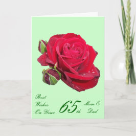 Carte Rose rouge - 65e anniversaire Mariage personnalisé