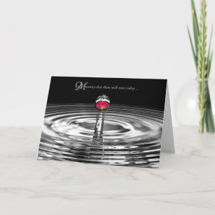 Carte Rose rouge dans l'eau goutte de sympathie
