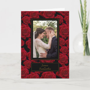 Carte Rose Rouge Élégante – Photo Personnalisée