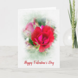 Carte Rose rouge Valentine