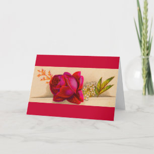 Carte Rose rouge victorienne