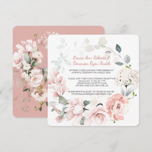 Carte Rose roux Hummingbirds Sage Greenery Mariage